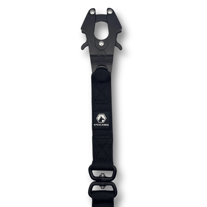 ApexCanine 1.4m Tactical Swivel Dogs Lead - Black- Zoomed in - On white background