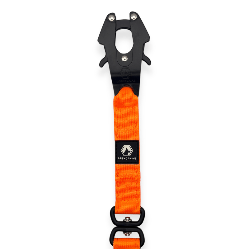 ApexCanine 1.4m Tactical Swivel Dog Lead -  In colour Orange - photo on white background