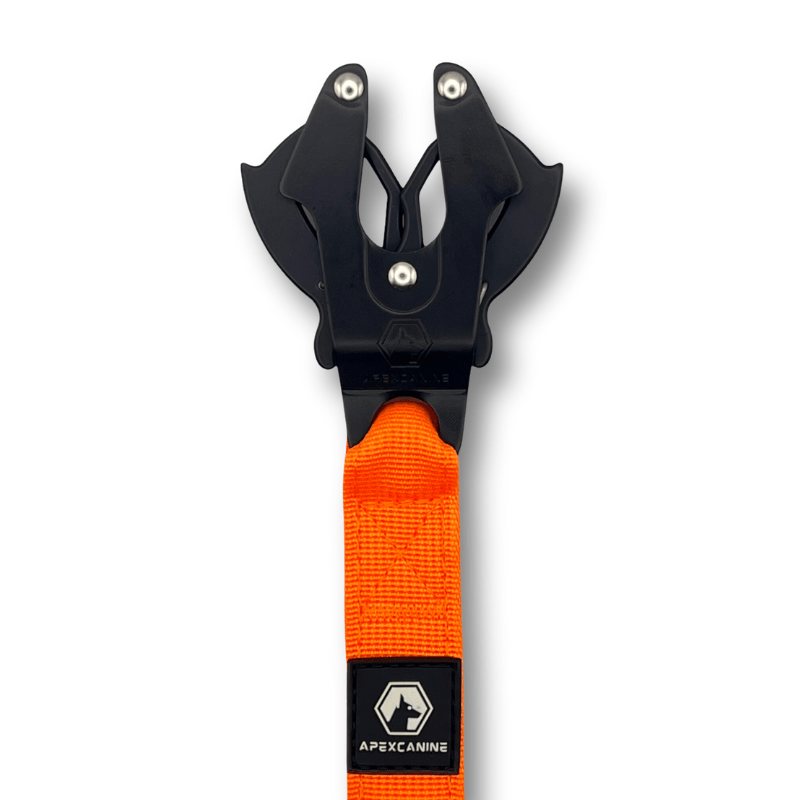 ApexCanine 1.4m Tactical Swivel Dog Lead -  In colour Orange - photo on white background