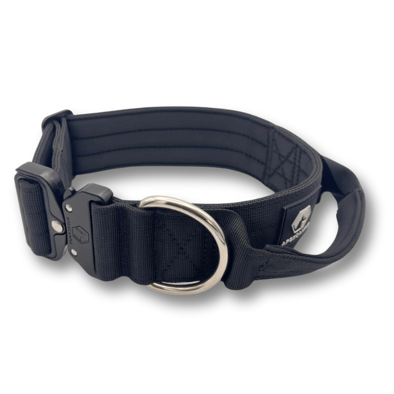 ApexCanine Small Tactical Dog Collar - Black - on white background 