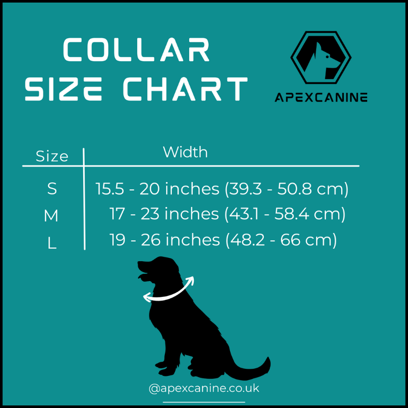 ApexCanine Tactical Dog Collar - Khaki - size chart